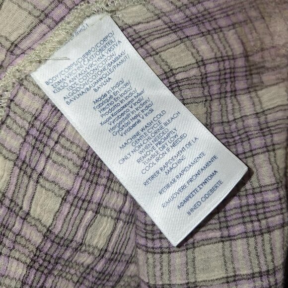 Chaps Long-sleeved, Ruffle-neck Plaid Tunic, Size Large - Picture 7 of 8